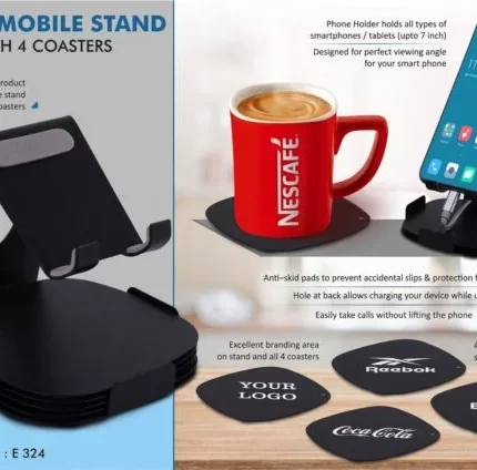 metal mobile stand with coasters