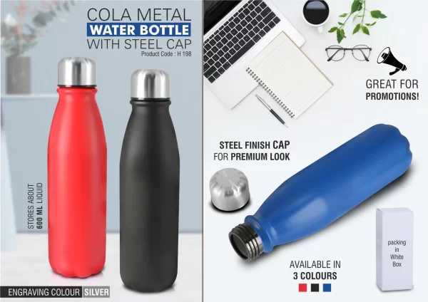 Water Bottle With Steel Cap