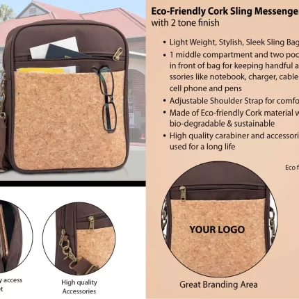 Eco-Friendly Cork Sling Messenger Bag