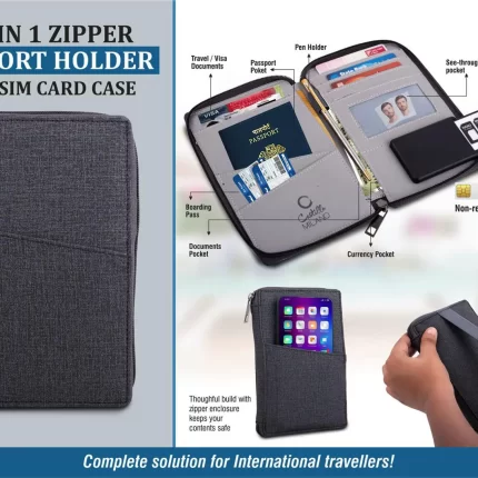 All in 1 Zipper Passport Holder