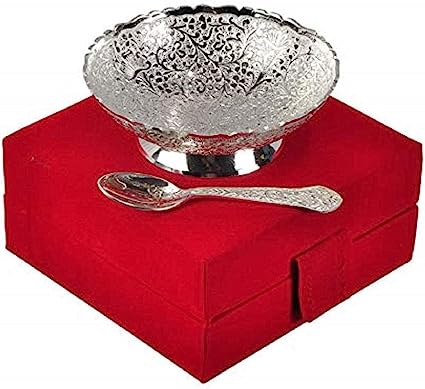 German Silver Single Bowl with Royal Velvet Box