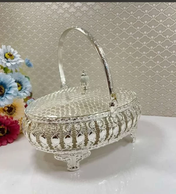 German Silver basket With Cover