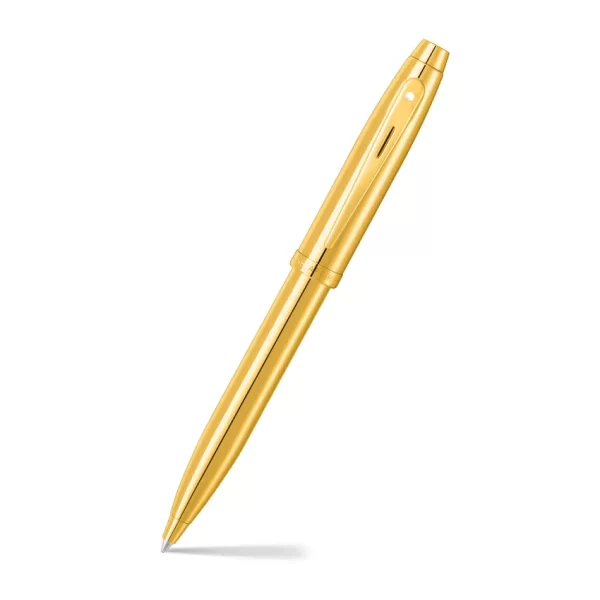 Sheaffer 100 9372 Glossy PVD Gold Ballpoint Pen With PVD Gold Trim