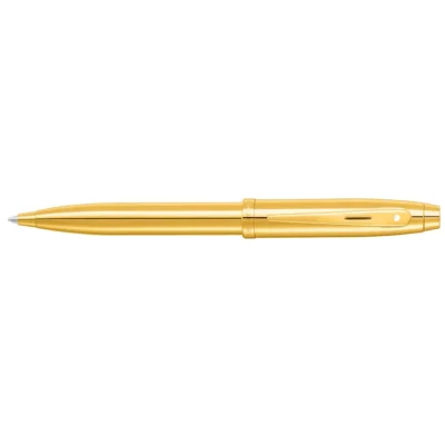 Sheaffer 100 9372 Glossy PVD Gold Ballpoint Pen With PVD Gold Trim