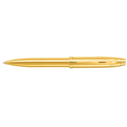 Sheaffer 100 9372 Glossy PVD Gold Ballpoint Pen With PVD Gold Trim