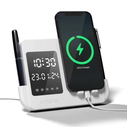 multifunctional LED desk alarm clock with a phone holder & pen stand. FOR CORPORATE GIFTING