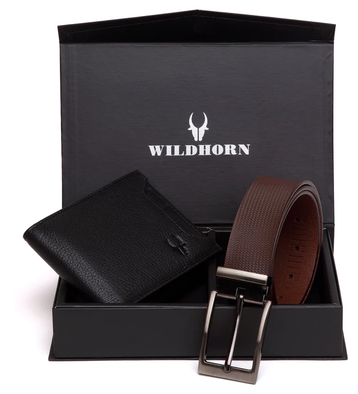 Giftset for men. Leather Wallet & belt combo giftset