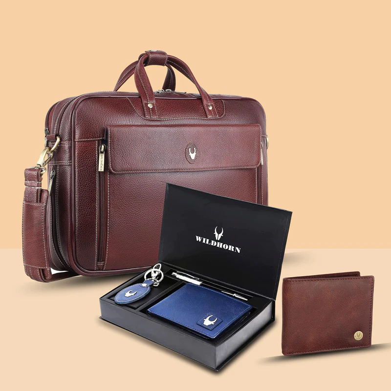 diwali gifting ideas for employees . Leather Bag & corporate gift sets