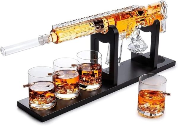 Whiskey Wine Tequila Bottle Glass Water Decanter Set