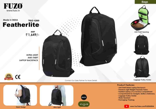 Featherlite Anti-Theft Laptop Backpack