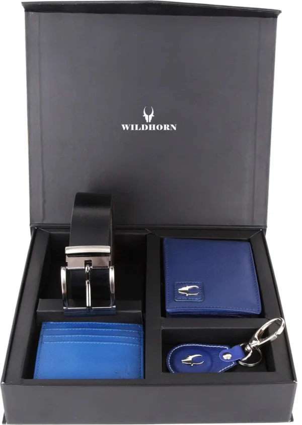 WildHorn® RFID Leather Wallet,Keychain,Belt & Card Holder Combo for Men