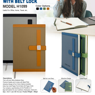 A5 Size Notebook Diary With Belt Lock