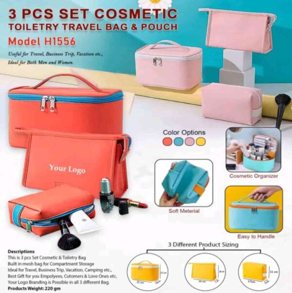 Hora 3 Pcs Set Makeup Cosmetic Bag