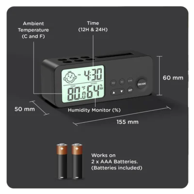 Eo Digital Alarm Clock With Decision Making Pen Stand Card Holder Mini Alarm Clock