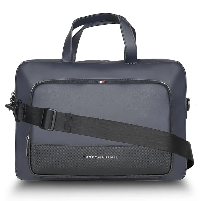 Tommy Hilfiger Novato Pu Business Case for Men - Blue