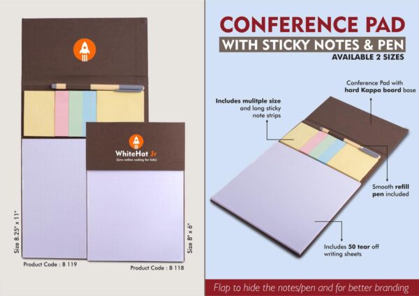 Conference Pad With Sticky Notes & Pen