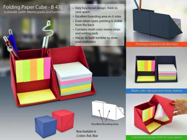 Folding paper cube in color