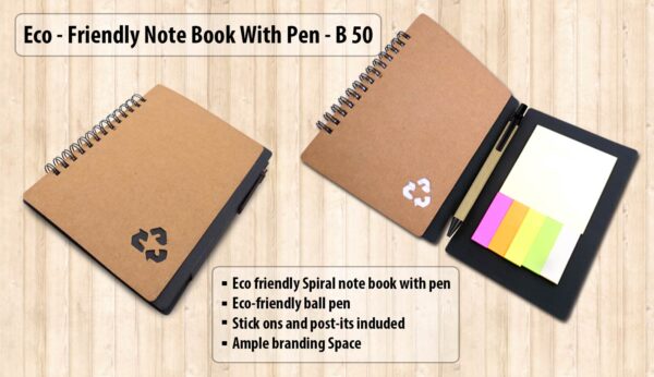 Eco-friendly Notebook with Pen and Sticky notes