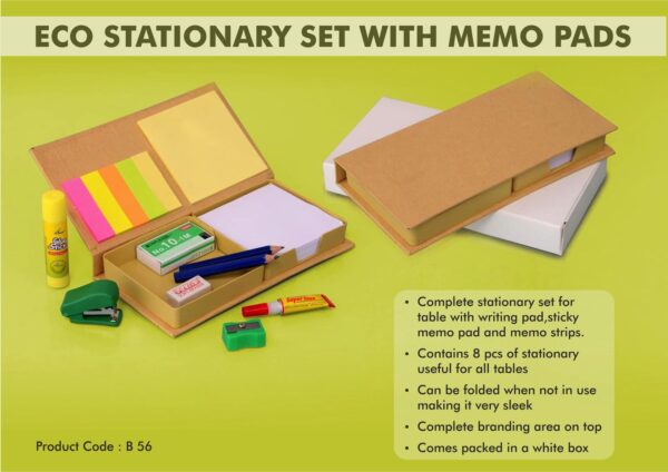 Eco stationery set with memo pads