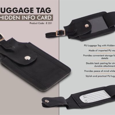 PU Luggage Tag with Hidden Info Card