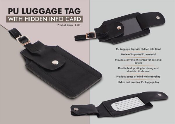 PU Luggage Tag with Hidden Info Card