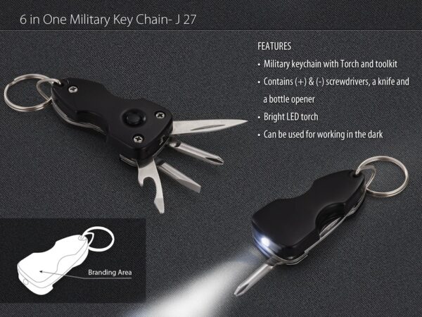 6 In 1' Military Key Chain Toolkit With Torch