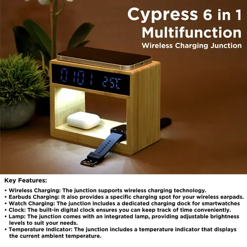 Cypress 6 in 1 Multifunction Wireless Charging Junction
