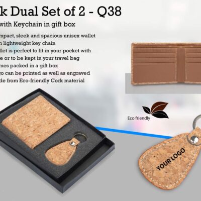 Cork Dual Set: Wallet with Keychain in gift box