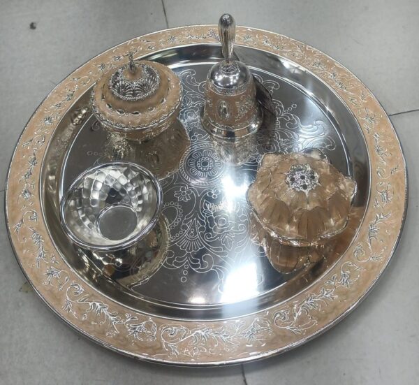 german silver pooja set