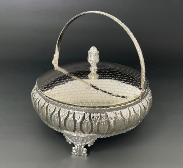 german silver round basket