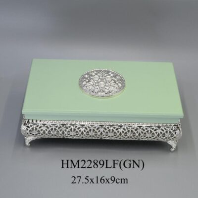 wood german silver box