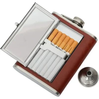 hip flask with cigarette