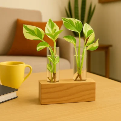 Ecofriendly Desk Test Tube Planter Wooden Holder