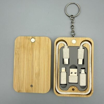 EcoFriendly Bamboo Charging Cable Set