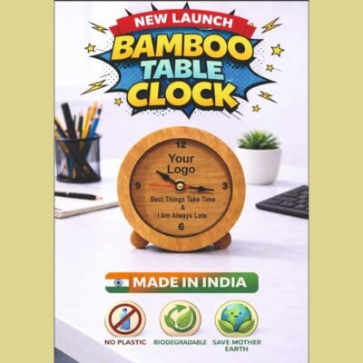 Bamboo Table Clock for Office
